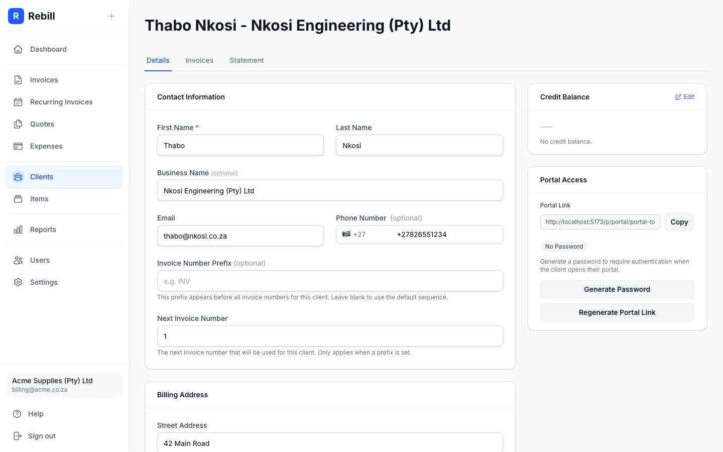 client detail edit mode
