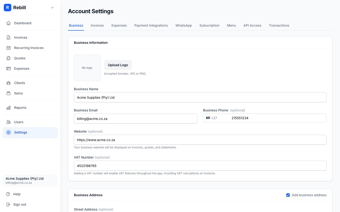 settings api key reveal